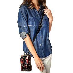 Patricia Nash Leather Pertina Crossbody Bag Kisslock Tropical Escape NEW